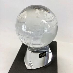 Hoya Crystal Tokyo 4" Globe Planet Earth Paperweight New In Box With Papers